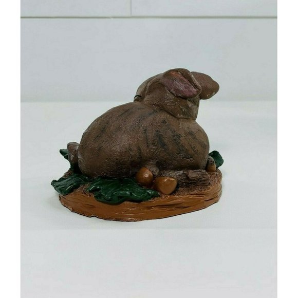 Vintage 1990 Pecan Resin Baby Deer Sleeping Hand Painted Brown - Picture 10 of 12